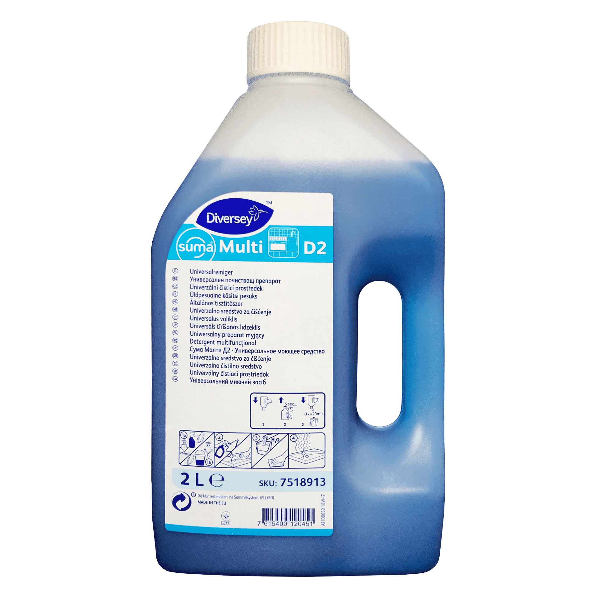 Diversey Suma Multi D2, 2L - універсальний миючий засіб для кухні